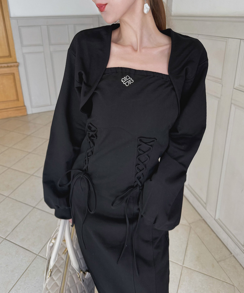 ベアタイトボレロアンサンブルワンピース 詳細画像 ブラック 4