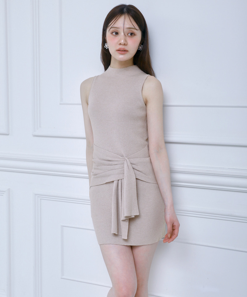 プチハイノースリウエストマークミニワンピース 詳細画像 ベージュ 1