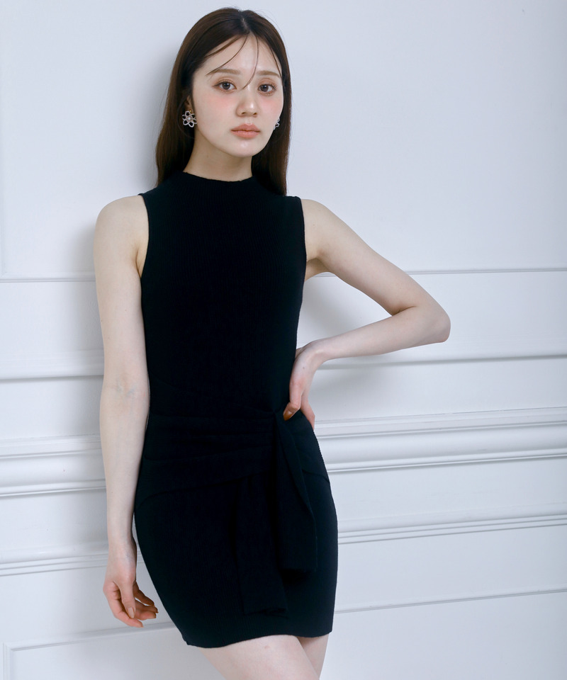 プチハイノースリウエストマークミニワンピース 詳細画像 ブラック 1