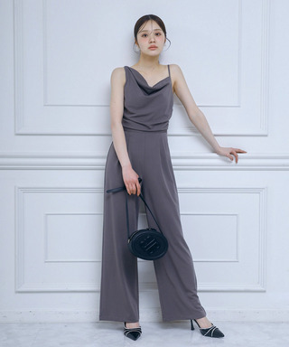 アシンメトリードレープオールインワン