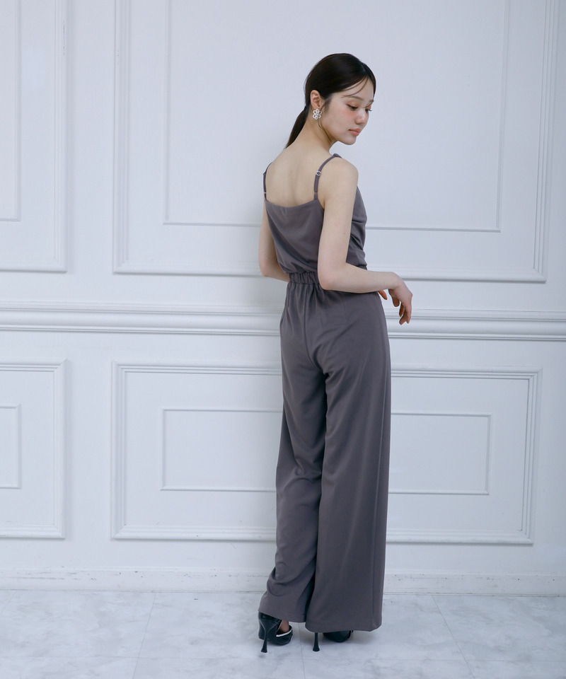 アシンメトリードレープオールインワン 詳細画像 グレー 3