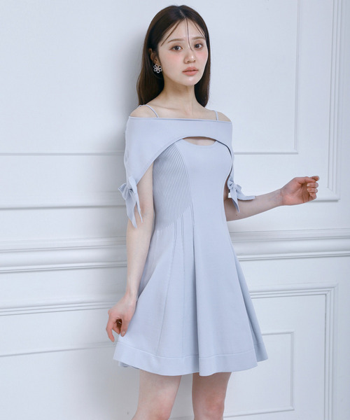 ケープ付ミニフレアワンピース