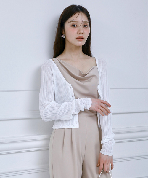 many wayシアーニットカーディガン