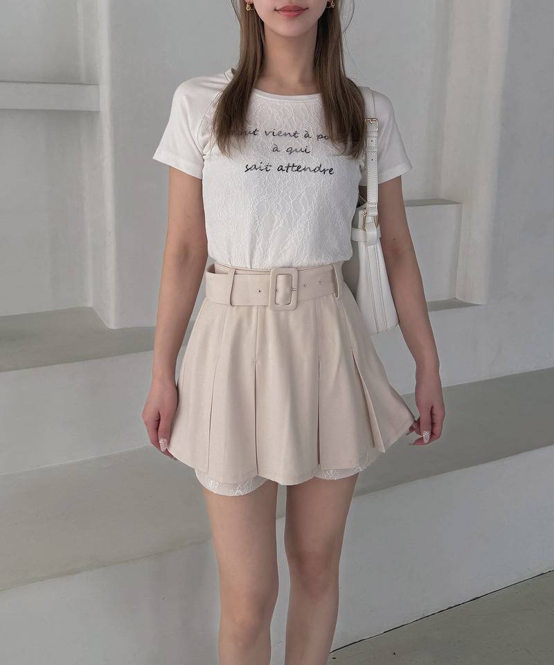 レース重ねプリントロゴTシャツ 詳細画像 オフホワイト 5