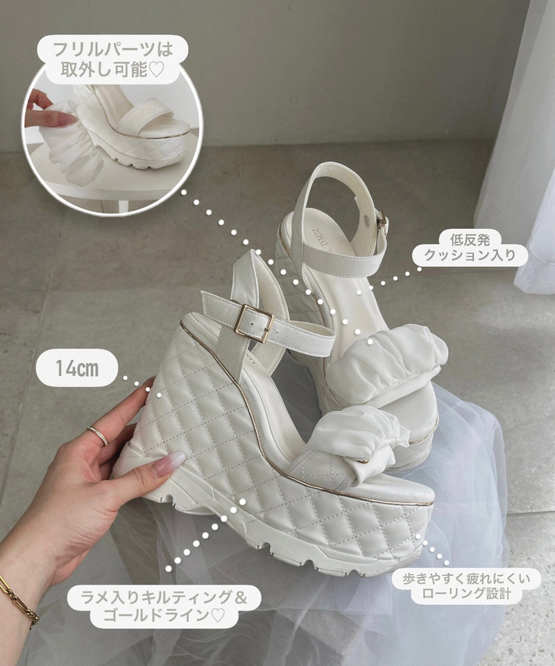 2wayキルティング厚底スポサン 詳細画像 ベージュ 4