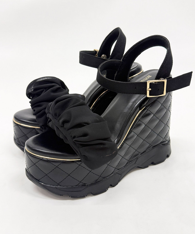 2wayキルティング厚底スポサン 詳細画像 ブラック 2