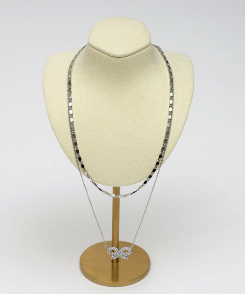 ビジューリボン2連ネックレス 詳細画像