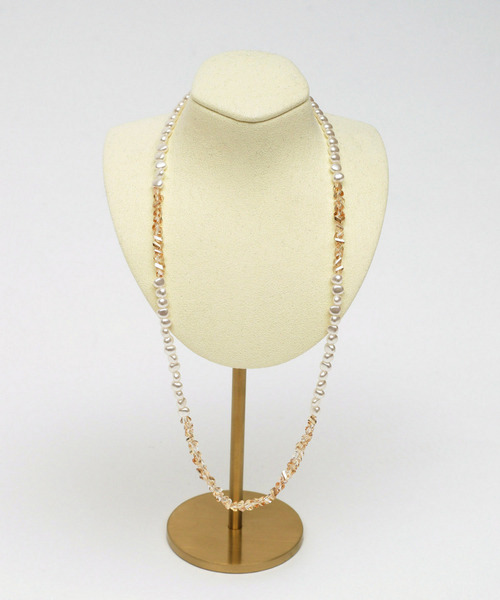 ニュアンスパールビーズネックレス 詳細画像