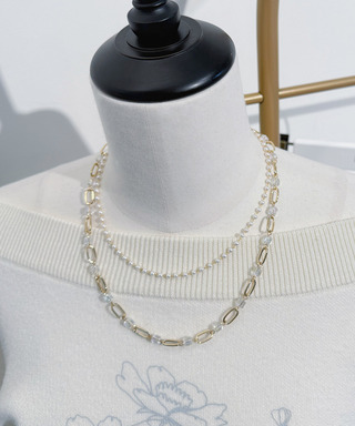 MIXチェーンパールネックレス