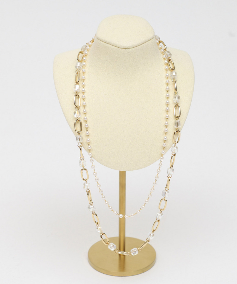 MIXチェーンパールネックレス 詳細画像 オフホワイト 2