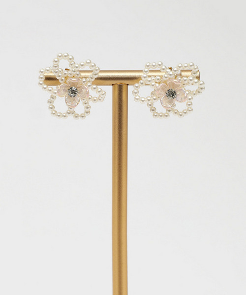パールフラワーピアス 詳細画像