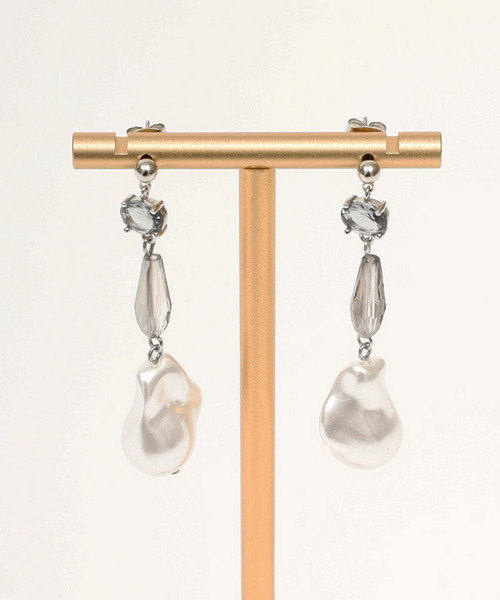 クリスタルパールピアス 詳細画像