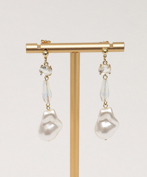 クリスタルパールピアス 詳細画像