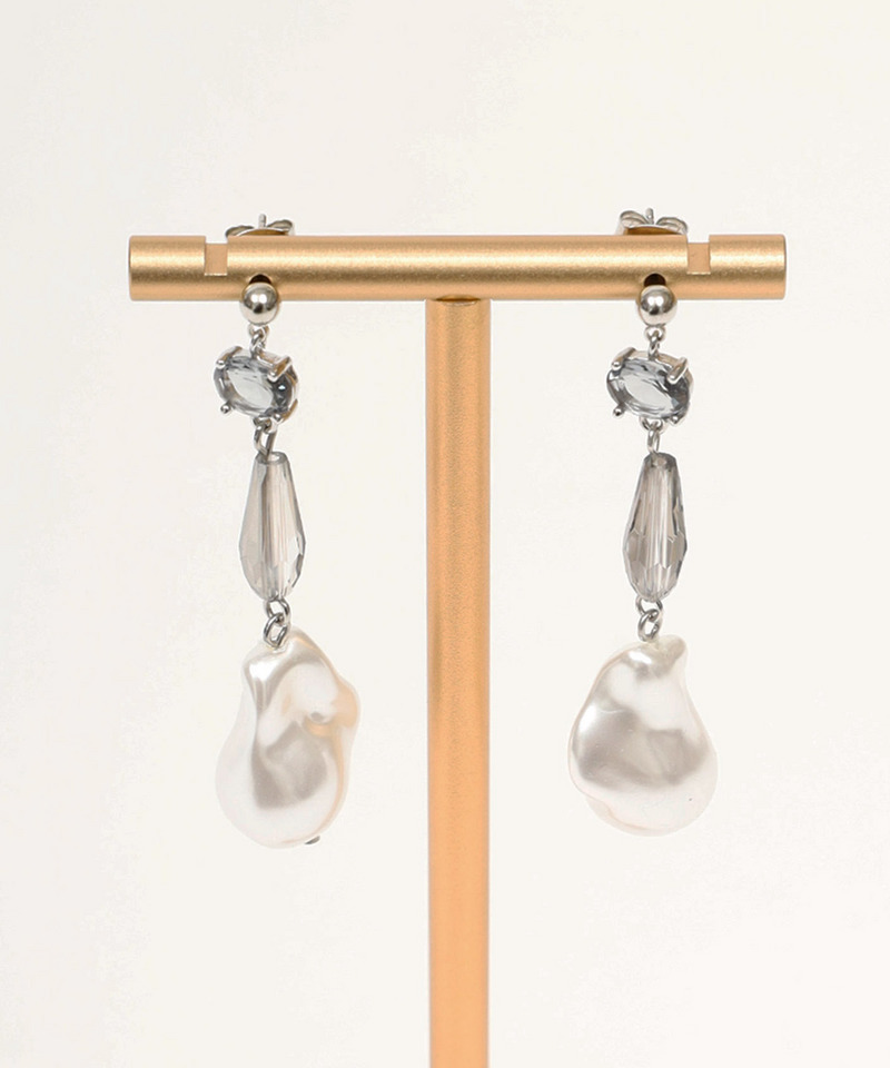 クリスタルパールピアス 詳細画像 シルバー 1