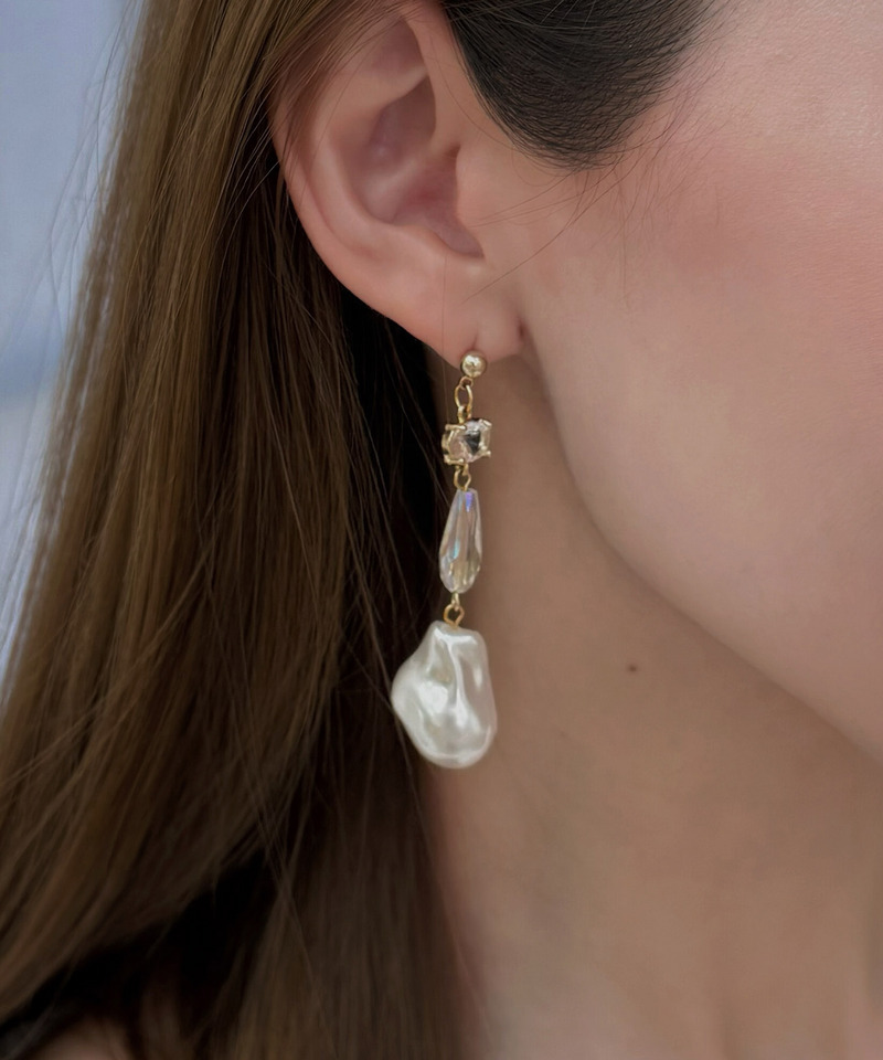 クリスタルパールピアス 詳細画像 ゴールド 4