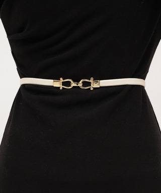 ゴールドバックル細ベルト