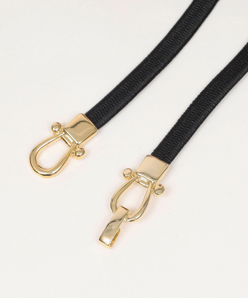 ゴールドバックル細ベルト 詳細画像 ブラック 2