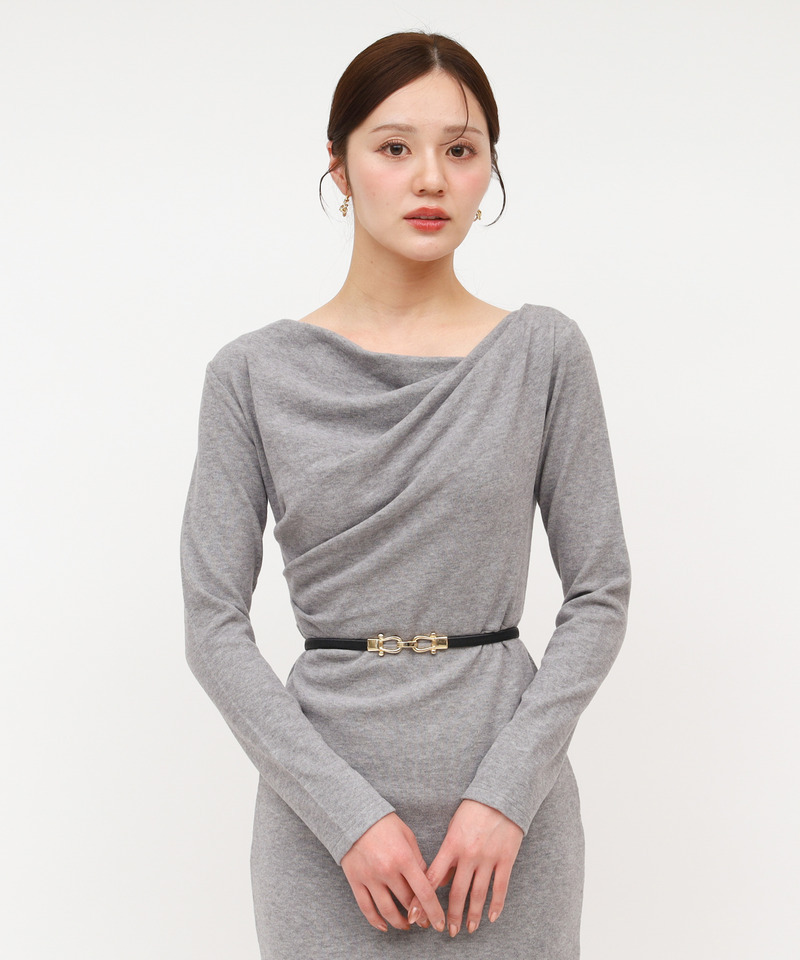 ゴールドバックル細ベルト 詳細画像 ブラック 3