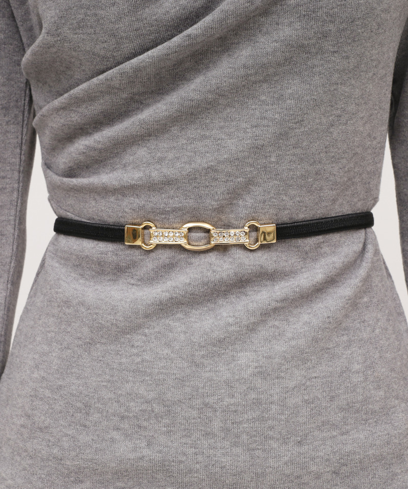 ビジューバックル細ベルト 詳細画像 ブラック 1