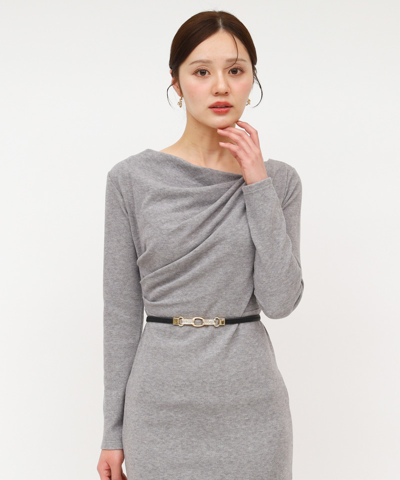 ビジューバックル細ベルト 詳細画像 ブラック 3