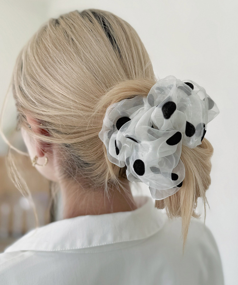 フロッキードットシュシュ 詳細画像 オフホワイト 1