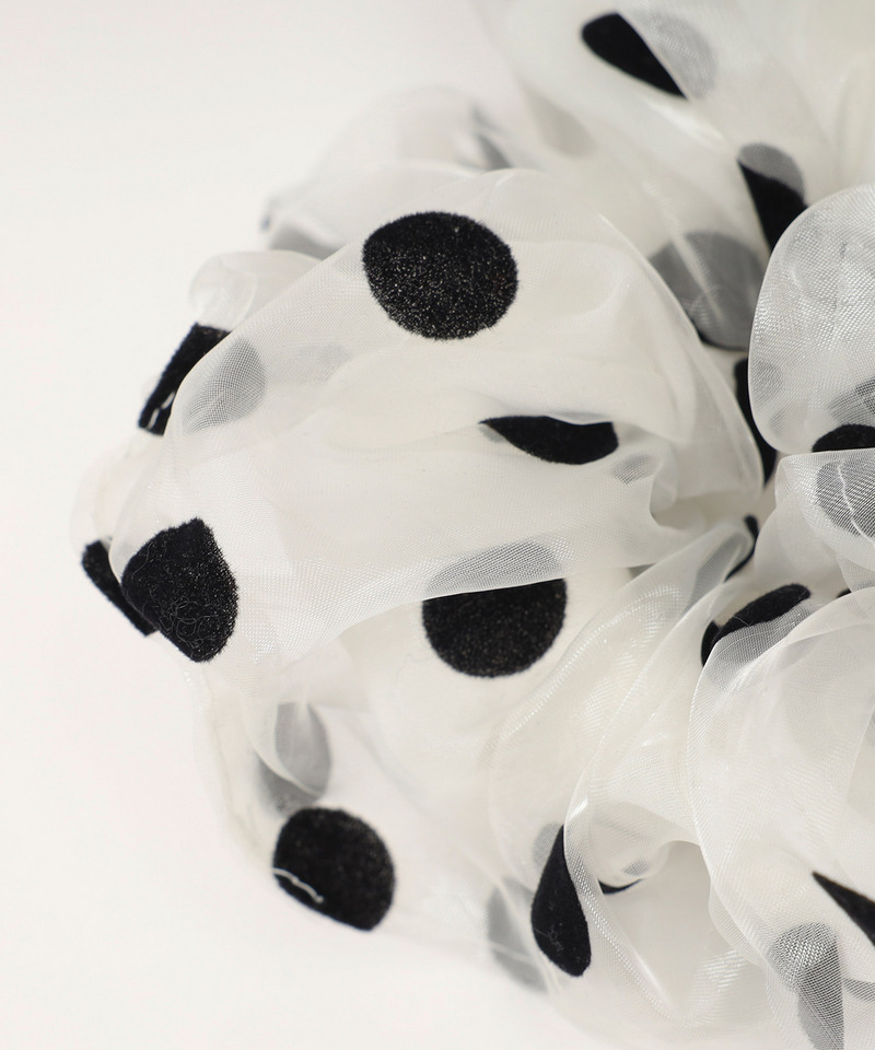 フロッキードットシュシュ 詳細画像 オフホワイト 3