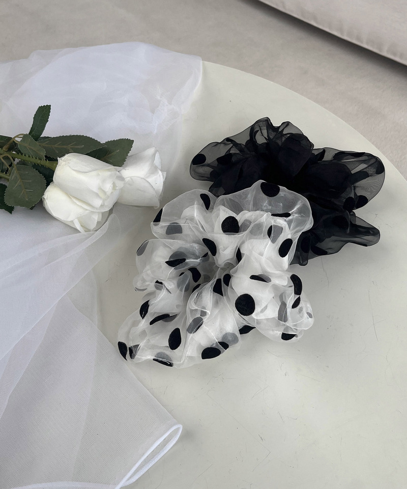 フロッキードットシュシュ 詳細画像 オフホワイト 4