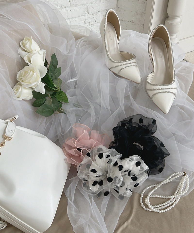 フロッキードットシュシュ 詳細画像 オフホワイト 5