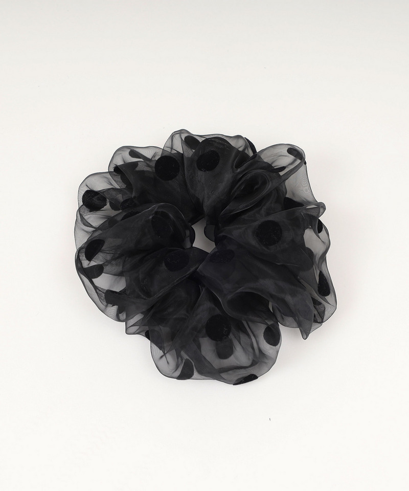 フロッキードットシュシュ 詳細画像 ブラック 1