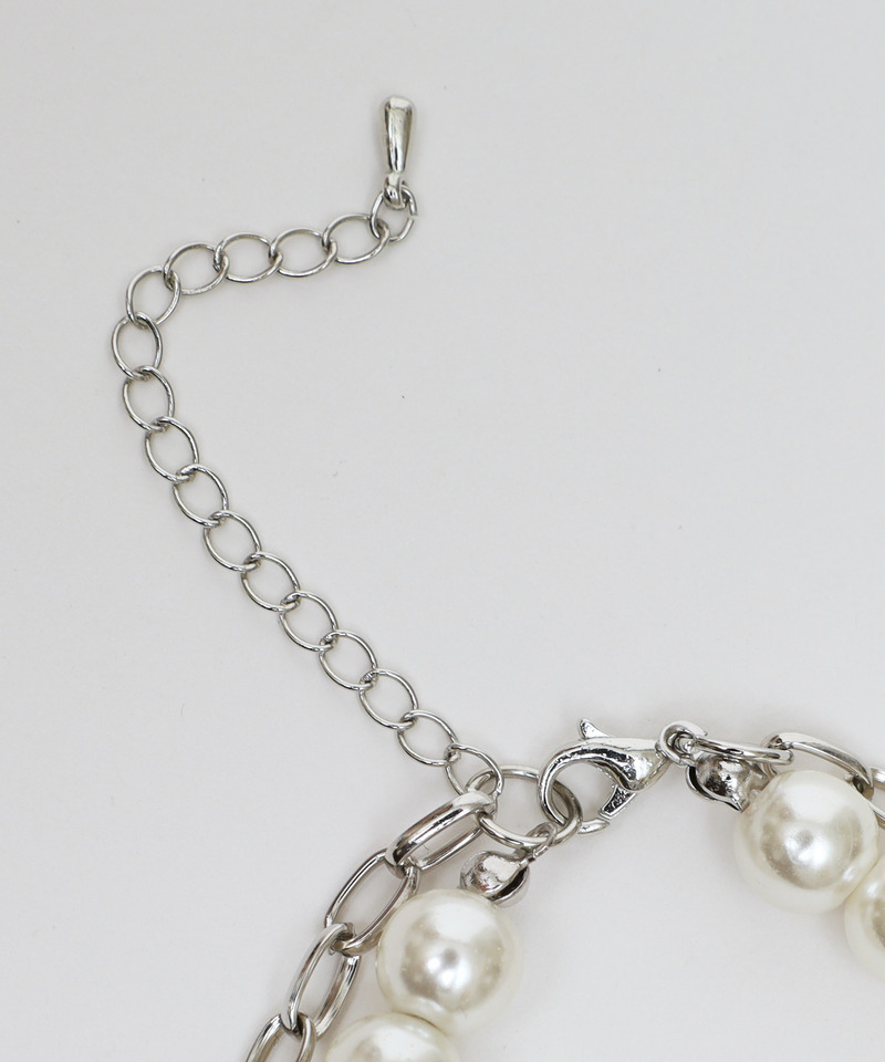 パールチェーンハートトップネックレス 詳細画像 シルバー 3