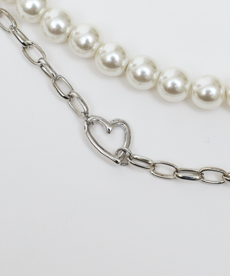 パールチェーンハートトップネックレス 詳細画像 シルバー 4