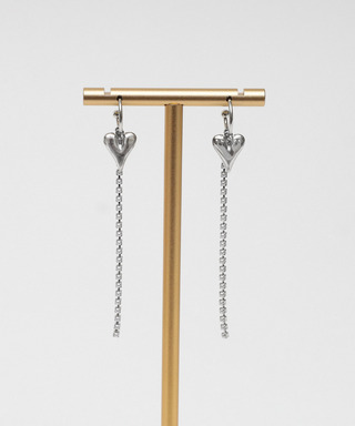 ハートチャームチェーンピアス