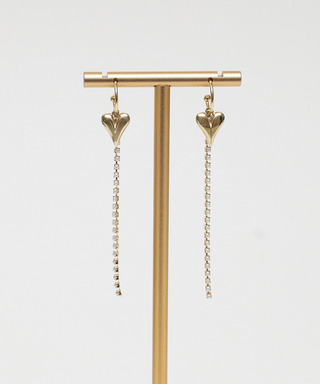 ハートチャームチェーンピアス