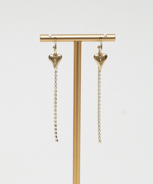 ハートチャームチェーンピアス 詳細画像