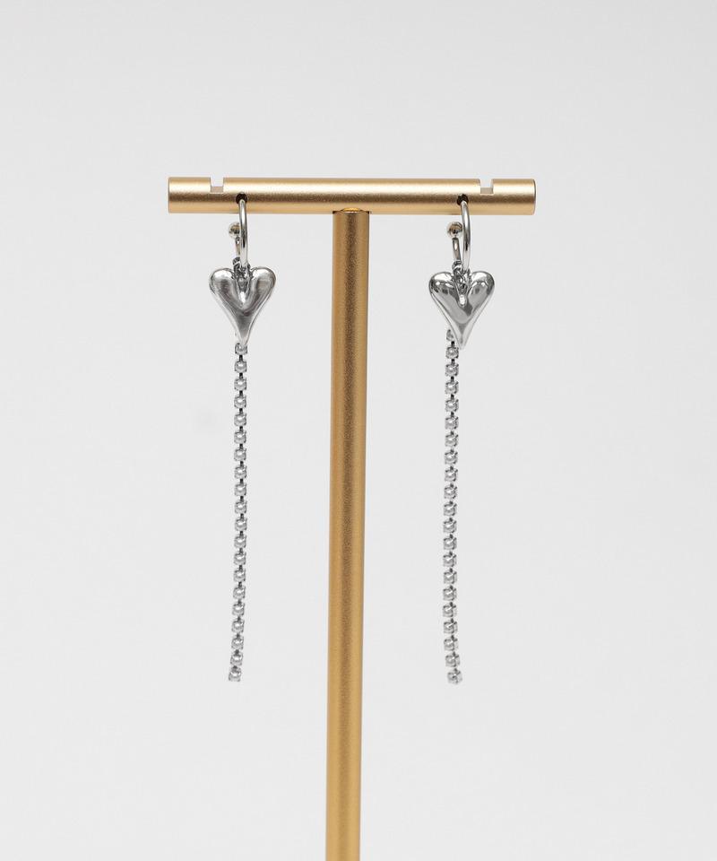 ハートチャームチェーンピアス 詳細画像 シルバー 1