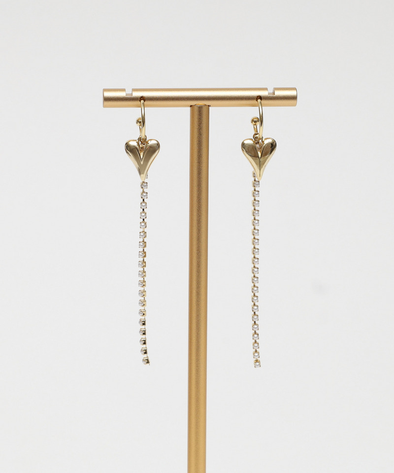 ハートチャームチェーンピアス 詳細画像 ゴールド 1