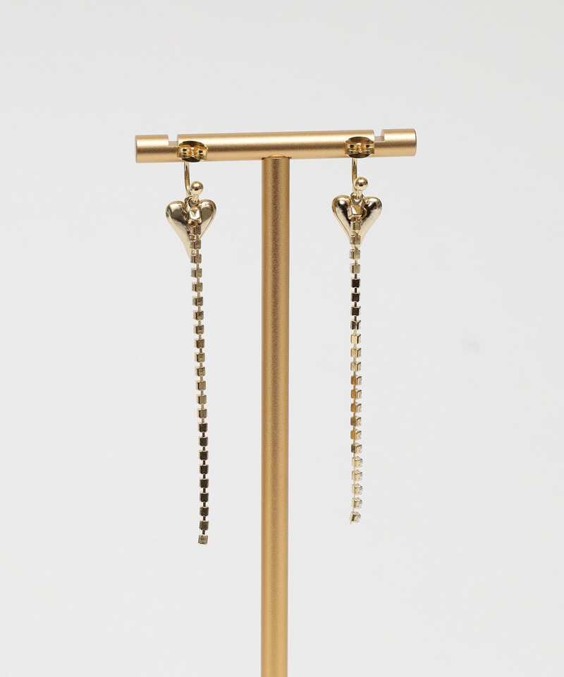 ハートチャームチェーンピアス 詳細画像 ゴールド 2