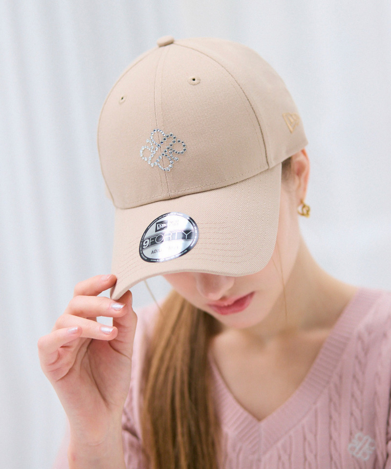 【NEW ERA】9FORTYラインストーンフロントロゴキャップ 詳細画像 ベージュ 1