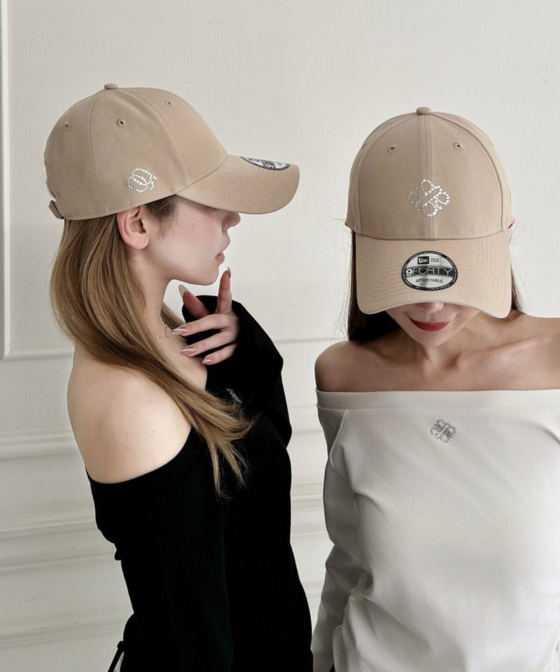【NEW ERA】9FORTYラインストーンサイドロゴキャップ 詳細画像 ベージュ 4