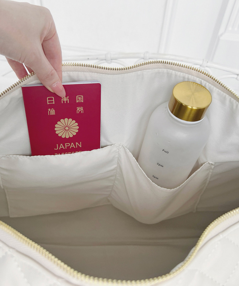 公式通販限定カラーあり【Mサイズ】キルティングボストンBAG 詳細画像 オフホワイト 5