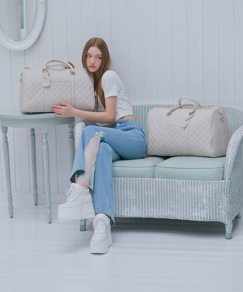 公式通販限定カラーあり【Lサイズ】キルティングボストンBAG