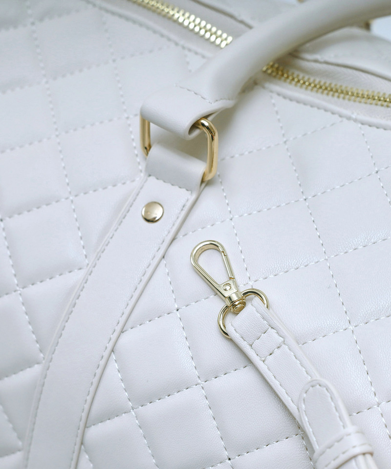 公式通販限定カラーあり【Lサイズ】キルティングボストンBAG 詳細画像 オフホワイト 9