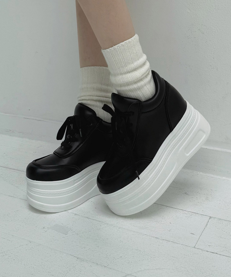 ボリュームソールインヒールスニーカー 詳細画像 ブラック 2