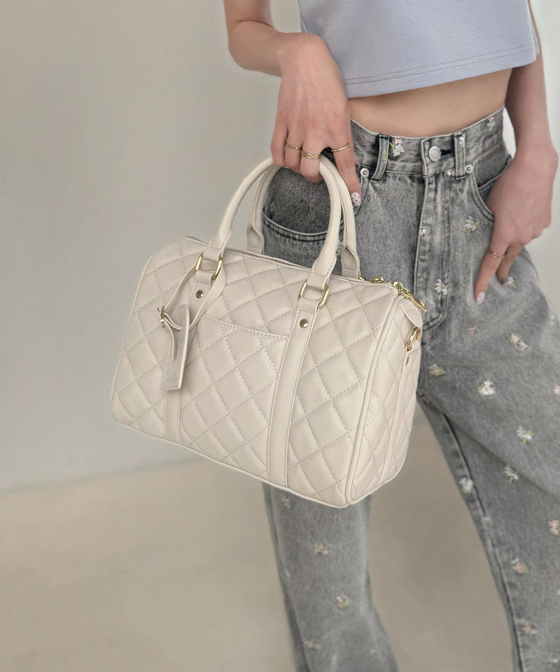 【公式通販限定カラーあり】キルティングボストンミニBAG 詳細画像 オフホワイト 5