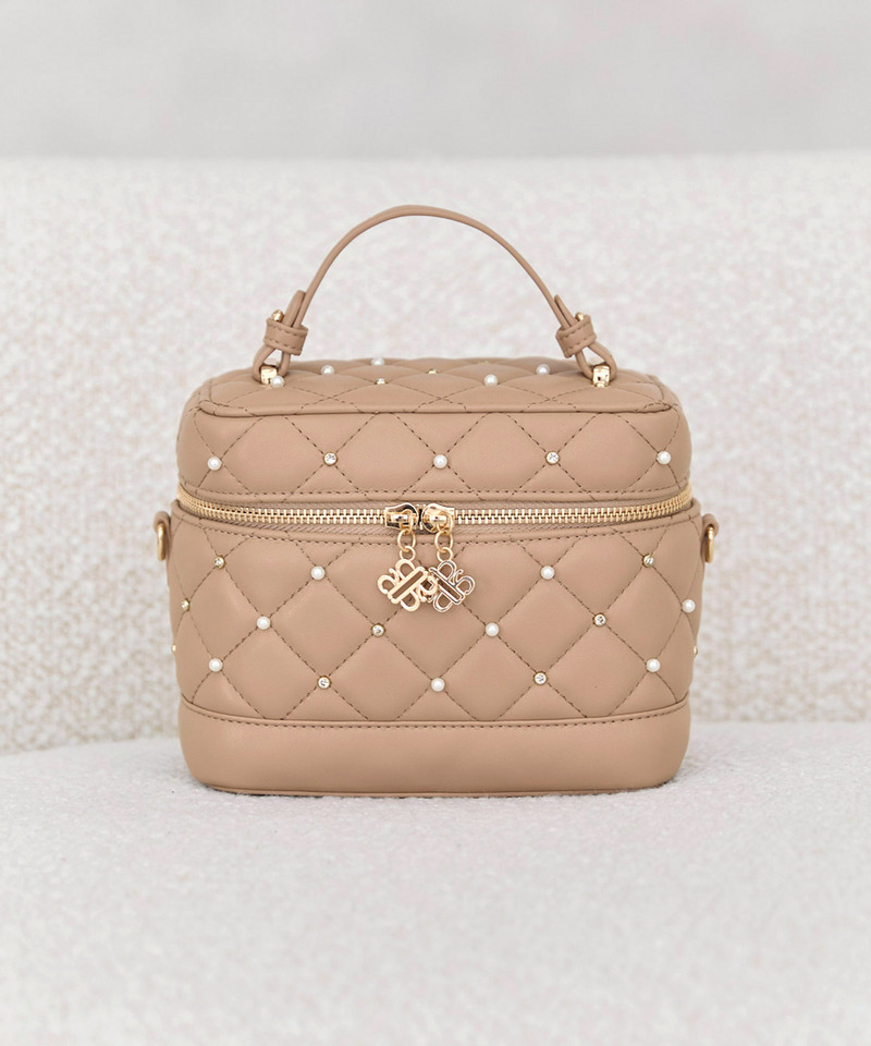 パールビジューヴァニティーBAG 詳細画像 キャメル 1