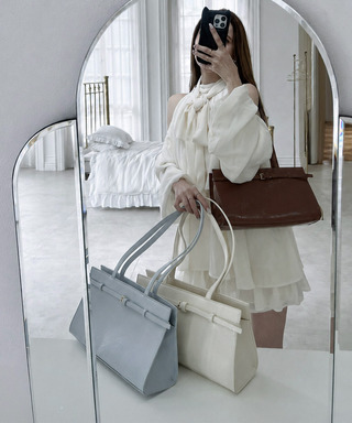 フェイクレザーハンドルBAG