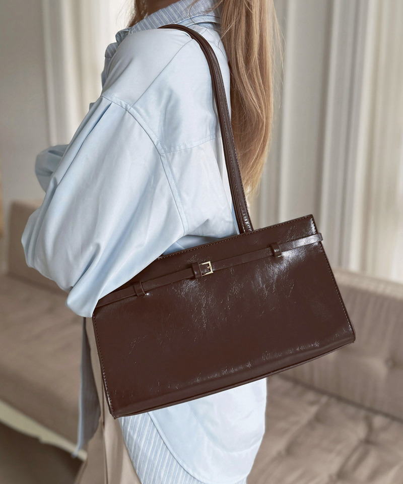 フェイクレザーハンドルBAG 詳細画像 ブラウン 2
