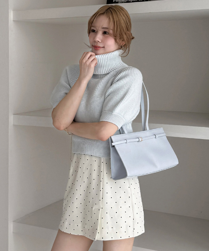 フェイクレザーハンドルBAG 詳細画像 ブルー 4