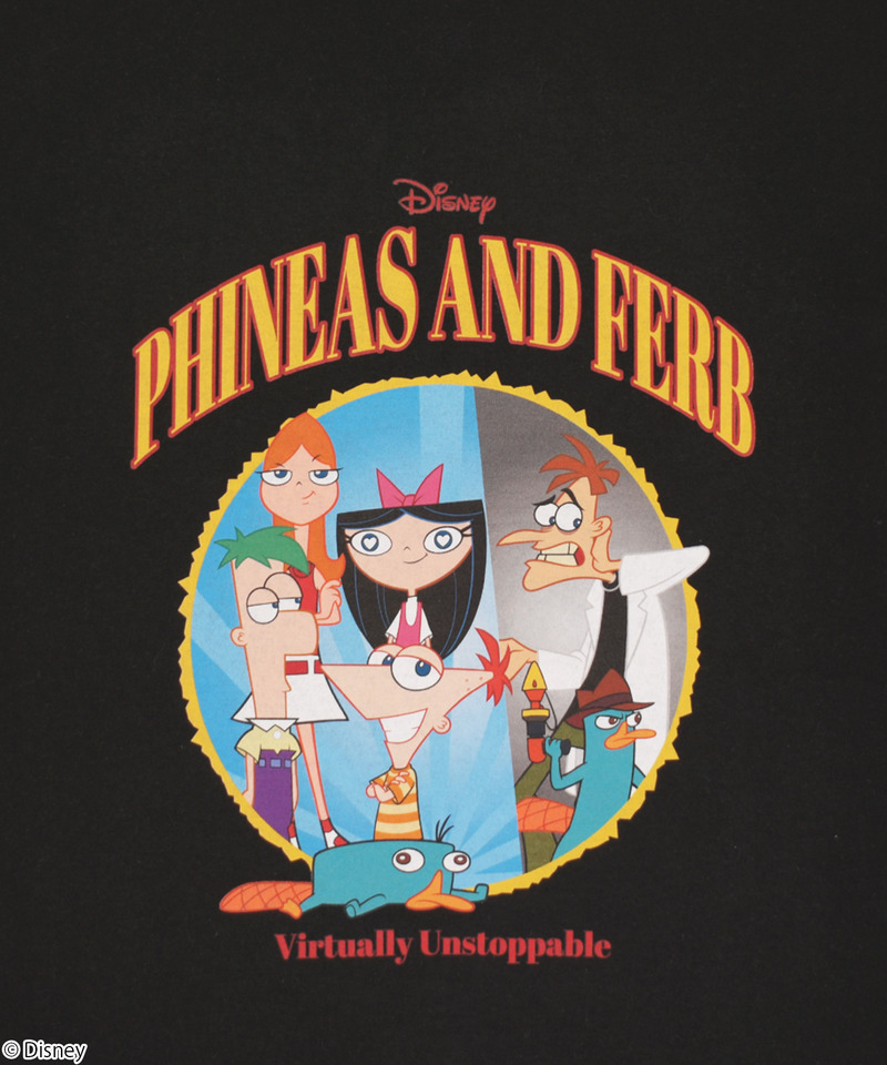 【Disney】フィニアスとファーブ/Tシャツ(PONEYCOMB TOKYO) 詳細画像 ブラック 2