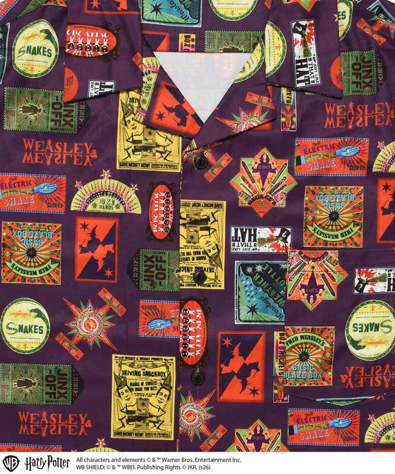 【HarryPotter】アイコン/アロハシャツ 詳細画像 パープル 2